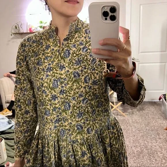 VINTAGE J. Jill Corduroy Floral Button Front Dress - Picture 14 of 14